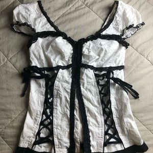 White and black corset top Tripp